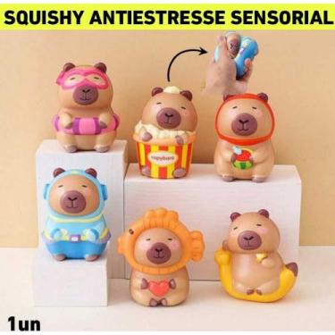 Imagem de Brinquedo Antiestresse Squishy Capivara Fofo Macio Brinquedo de Aperta