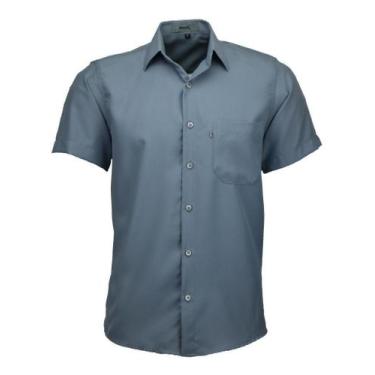 Imagem de Camisa Masculina Não Amassa Amil Microleve Com Bolso Promoçã, Chumbo, 