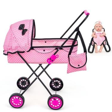 Imagem de Carrinho de Boneca Veneza Menina 79cm de alt com Canguru - Brinquedos 
