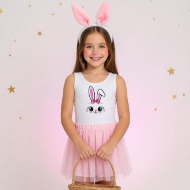 Imagem de Fantasia Infantil Body Coelho Pascoa Branco e Rosa - Magic Sky, Branco