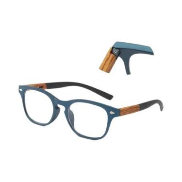 Imagem de Óculos De Leitura Unissex Retrô Com Estampa De Madeira, Armação Quadra