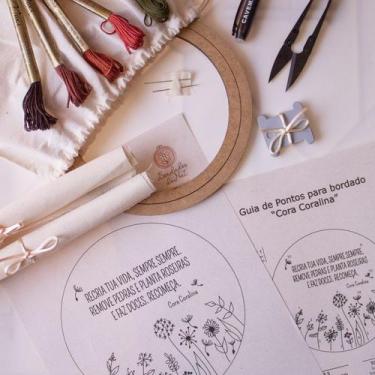 Imagem de Kit iniciante completo para Bordar com Risco (desenho) Risco:Cora Cora