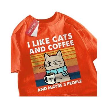 Imagem de Camiseta Masculina E Feminina De Algodão Com Gola Redonda, Estilo Hip 