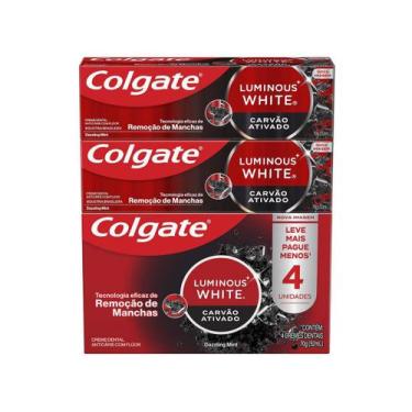 Imagem de Creme Dental Colgate Luminous White Carvão Ativado 70g 4 un