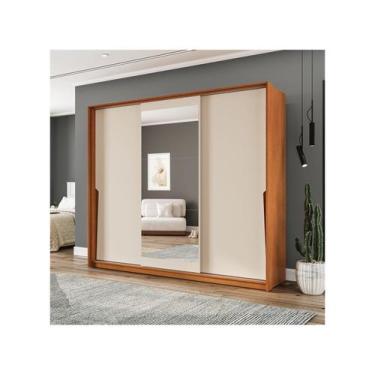Imagem de Guarda Roupa Casal 3 Portas de Correr e 4 Gavetas Com Espelho 240850 L