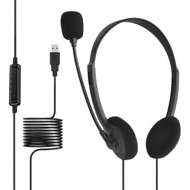 Imagem de Fone de ouvido USB com microfone com cancelamento de ruído