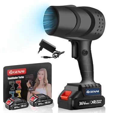 Imagem de Soprador De Folhas Turbo Portátil Secador De Pêlos Para Carros Turbina Para Carro Automotivo Muito Forte Com 36V 2 Baterias Aspirador Ar Elétrico 110V 220V