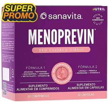 Imagem de Menoprevin Menopausa Sanavita Nutrição p/ Mulheres com Resveratrol - M
