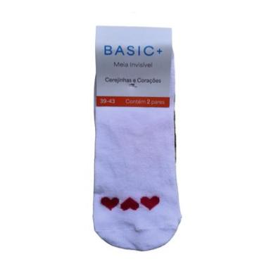 Imagem de Meia Super Invisível Cereja e Coração Basic+ Confortável