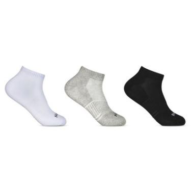 Imagem de Kit Meias Cano Curto Branco Preto Cinza Hoahi Algodão Confortável