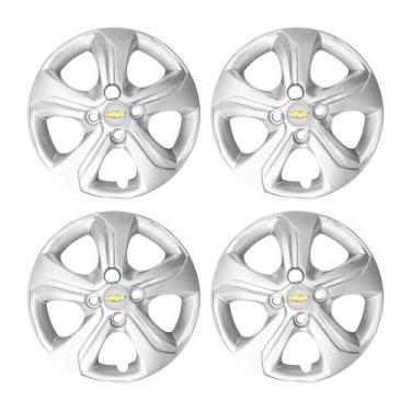 Imagem de Jogo Calota Aro 14 Onix/prisma 2020 Prata Emblema Resinado - GFM, Prat