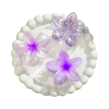 Imagem de Presilhas De Cabelo Florais Em Degradê Cor De Doce, 3 Peças/18 Peças, 