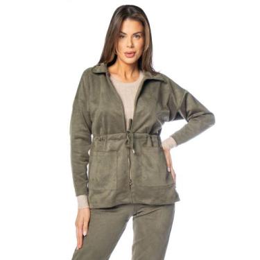 Imagem de Jaqueta Parka Feminina Giraffe Suede Verde, Verde, P