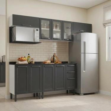 Imagem de Cozinha Modulada em Aço 6 Peças 10 Portas 2 Gavetas Nicho Forno Floren