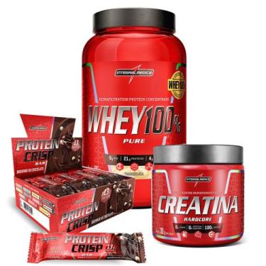 Imagem de Kit Whey 100% Baunilha + Crisps Bar + Creatina 300g - Integralmedica, 