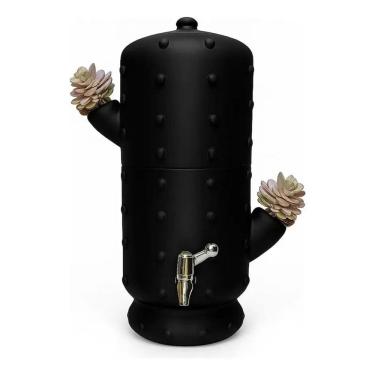 Imagem de Filtro De Agua Barro Bebedouro Cacto Contemporâneo Preto 6l