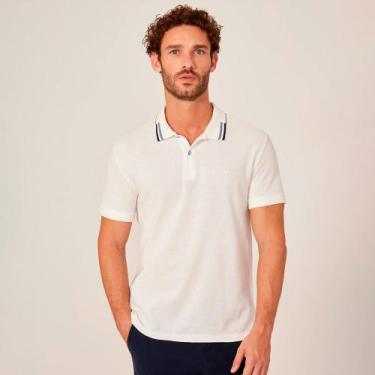 Imagem de Camisa Polo Dudalina Jacquard In25 Off White Masculino, GG
