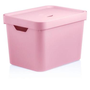 Imagem de Caixa Organizadora Cube M c/ Tampa Rosa CC450 OU