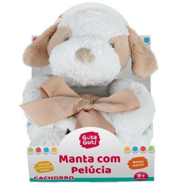 Imagem de Manta Infantil com Pelucia DM TOYS Cachorro DMB6744, Bege