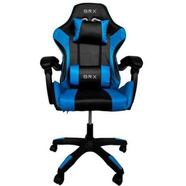 Imagem de Cadeira Gamer Impact Blue BRX, Rotação, Pés de 5 Pontas, Articulado, P