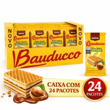 Imagem de Wafer Mini Snack Bauducco Avelã 20g  Biscoito Wafer Crocante com Reche
