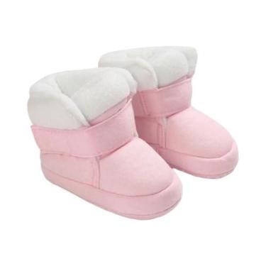Imagem de Botas De Neve Rosa Peludas Para Bebê Menina, Quentes E Antiderrapantes