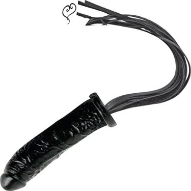 Imagem de Prótese Peniana com Tiras Chicote Pênis inNamorata Não Vibrador Rabo Sexual Preto