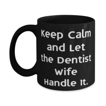 Imagem de Presentes para esposa para esposa, Keep Calm and Let the Dentist Wife Handle It, caneca divertida de 325 g 443 ml