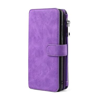 Imagem de Carteira moda PU capa de telefone de couro para Samsung Galaxy A20E A21S A40 A50 A51 A70 A71 S8 S9 S10 S20 S21 S22 Plus Ultra S20FE, Roxo, Para Samsung S21 Plus