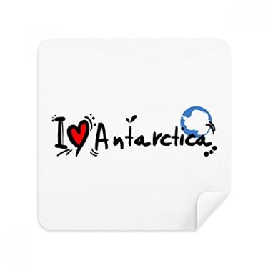 Imagem de I Love Antártica Bandeira da Palavra Amor Coração Ilustração Óculos Pano Limpador de Tela Tecido Camurça Pacote com 2