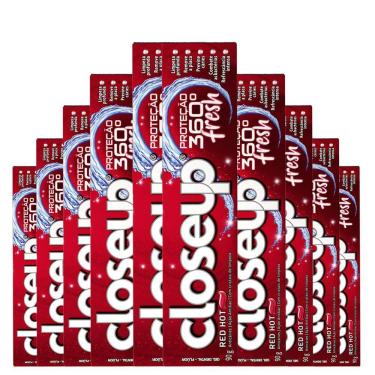 Imagem de Kit 10 Creme Dental Em Gel Closeup Proteção 360º Fresh Red Hot 90g