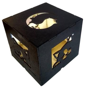 Imagem de Luminária cubo refletiva gatinhos