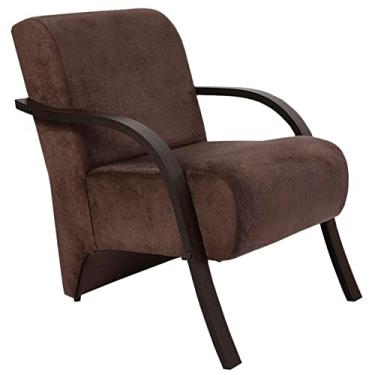 Imagem de Poltrona Decorativa Santa Rita com braço de madeira - Marrom