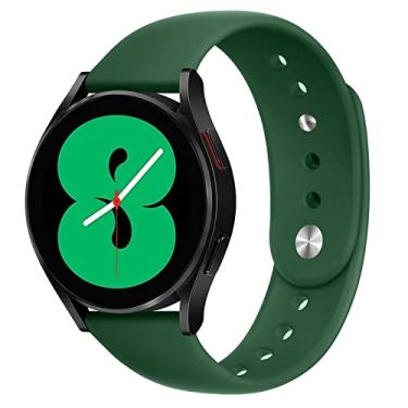 Imagem de Pulseira esportiva de 20 mm para Samsung Galaxy Watch 5 4 40 mm 44 mm/Galaxy Watch 5 Pro 45 mm, pulseira de substituição de silicone macio para Galaxy Watch 4 40 mm 42 mm 44 mm 46 mm/3 41 mm/Active 2 (grama alfafa)