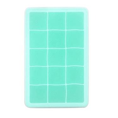 Imagem de Bandeja de cubo de gelo 15 grade bandeja de gelo de silicone de grau alimentício com tampa molde de cubo de gelo faça você mesmo forma quadrada máquina de sorvete acessórios de barra de cozinha molde de cubo de gelo (cor: verde)