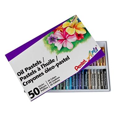 Imagem de Giz pastel oleoso Pentel, cores diversas, pacote com 50