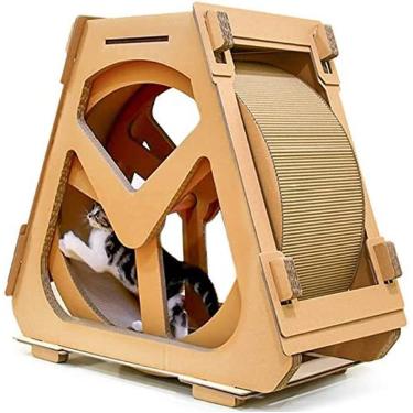 Imagem de KRASS Roda de exercício de gato esteira de gato roda gigante móveis para animais de estimação gato escalada casa corrida brinquedo giratório para gatos roda de movimento, pequeno, colecionador88