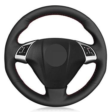 Imagem de TPHJRM Capa de volante de carro couro artificial preto, apto para Fiat Punto Bravo Linea 2007-2019 Qubo Doblo 2008-2015 Grande Punto