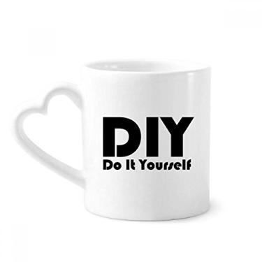Imagem de Citação Faça você mesmo caneca café cerâmica copo de coração de vidro