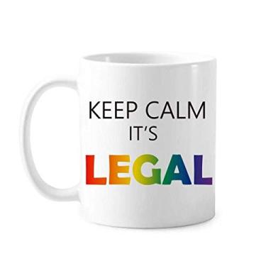 Imagem de Caneca de cerâmica com bandeira do arco-íris Keep Calm para cerâmica xícara de café e porcelana