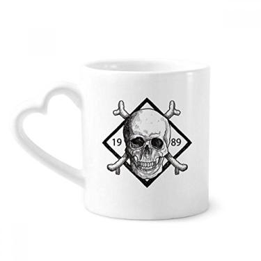 Imagem de Skeleton Pirate 1989 Caneca com estampa de decoração café cerâmica copo de coração de vidro