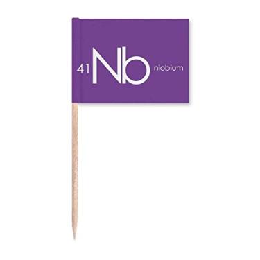 Imagem de Elementos Químicos Mesa de Período Metais de Transição Nióbio Bandeiras de Palito de Dente Marcador Topper Decoração de Festa