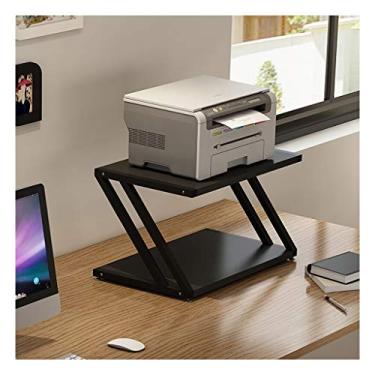 Imagem de KIZQYN Suporte de impressora de mesa multifuncional suportes de impressora rack de armazenamento organizador de mesa para copiadora de impressora plantas em vasos de forno de microondas, impressora de mesa de 2 camadas (cor: cinza, tamanho: pequeno)