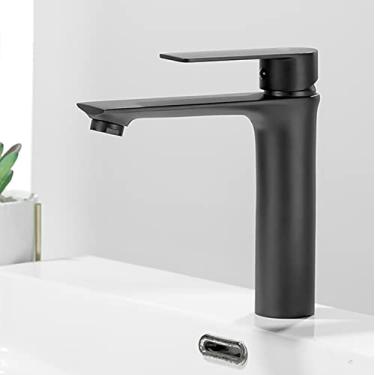 Imagem de LIDON Torneira preta Pia do Banheiro Torneira Preta Fosca Banheiro 1 Furo Torneira de Pia Preta 1 Furo Torneira Quente e Fria Torneira de Pia Preta para Varanda Torneira de Vanity Preta, Preto B (Cor: Preto B)