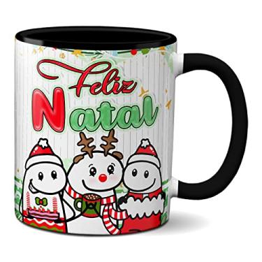 Imagem de Caneca Flork Presente Feliz Natal Xícara Criativa (Preta)