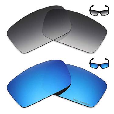 Imagem de Mryok+ 2 pares de lentes polarizadas de substituição para óculos de sol Oakley Twitch – Cinza dégradé tingido/Azul gelo