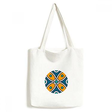 Imagem de Bolsa de lona com estampa de flor abstrata estilo marroquino bolsa de compras casual bolsa de mão