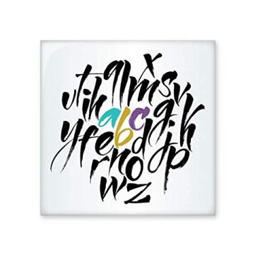 Imagem de Pedra de parede de cozinha brilhante de azulejo de cerâmica com citação de alfabetos A a Z