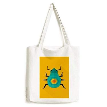 Imagem de Bolsa de lona com estampa dourada faraó do antigo Egito bolsa de compras casual bolsa de mão