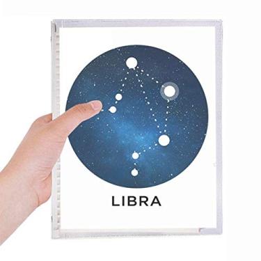 Imagem de Libra Constelação signo do zodíaco Caderno Folhas Soltas Diário Recarregável Papelaria
